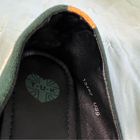TUK sueded fox ballet flats green Sz 9 - Picture 8 of 11